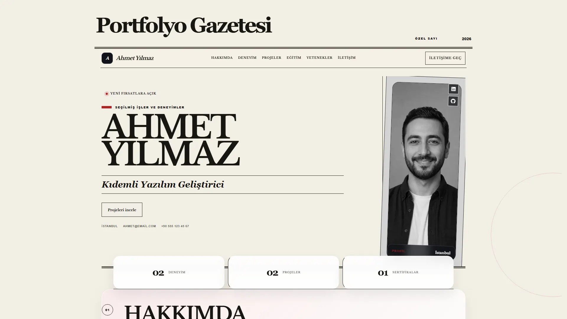 Paper portfolyo önizlemesi
