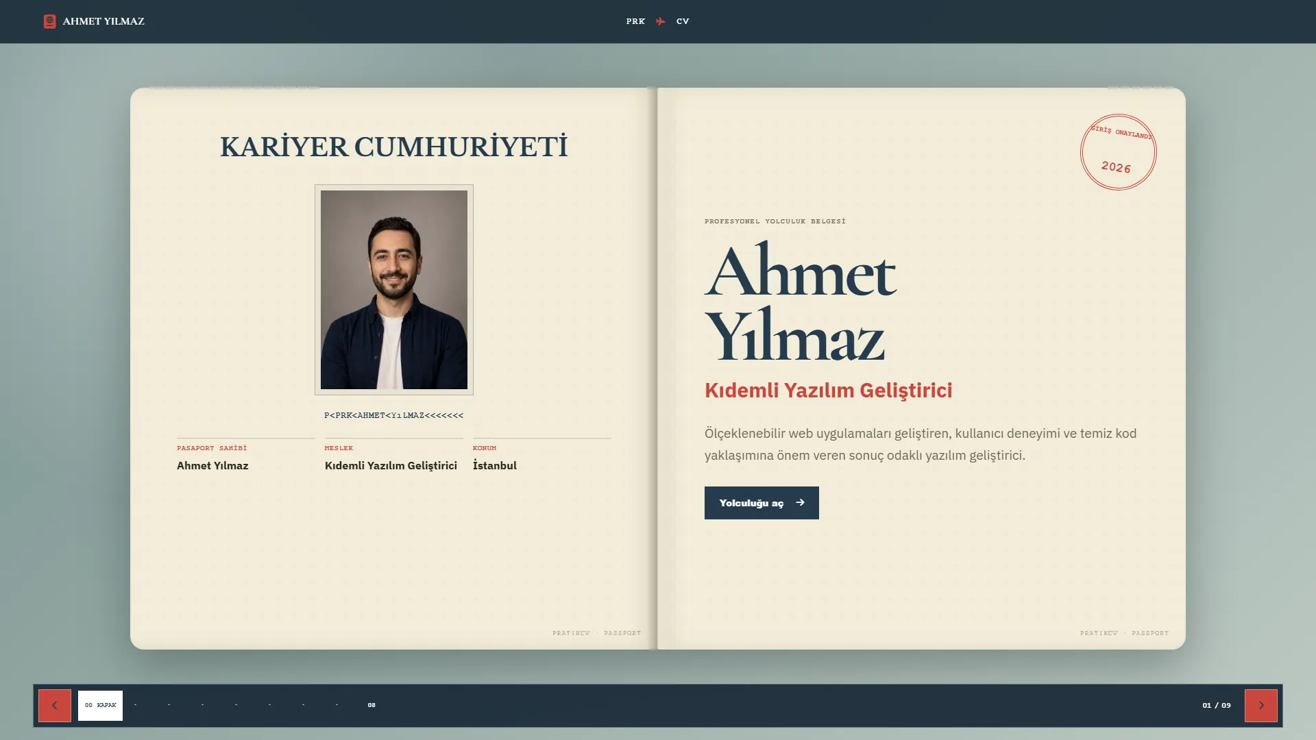 Passport portfolyo önizlemesi