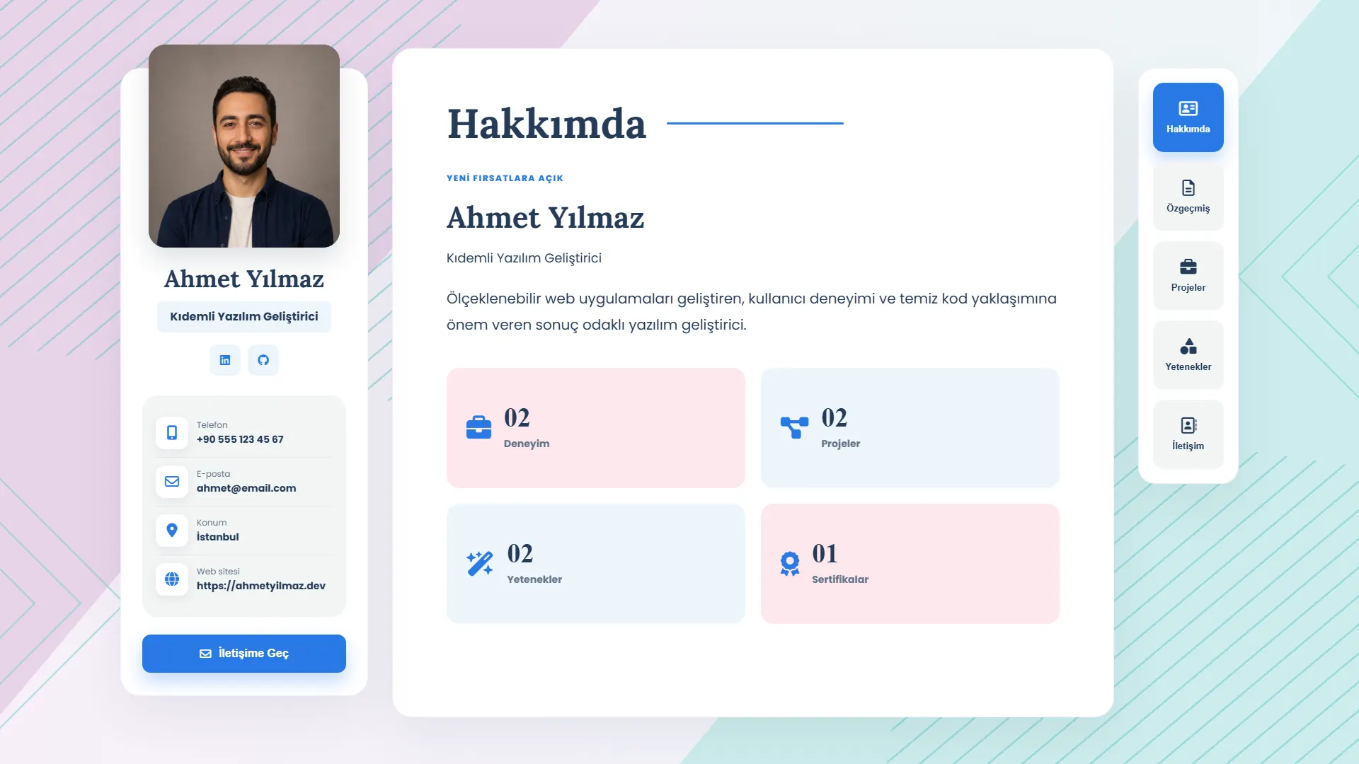 Profil Kartı portfolyo önizlemesi
