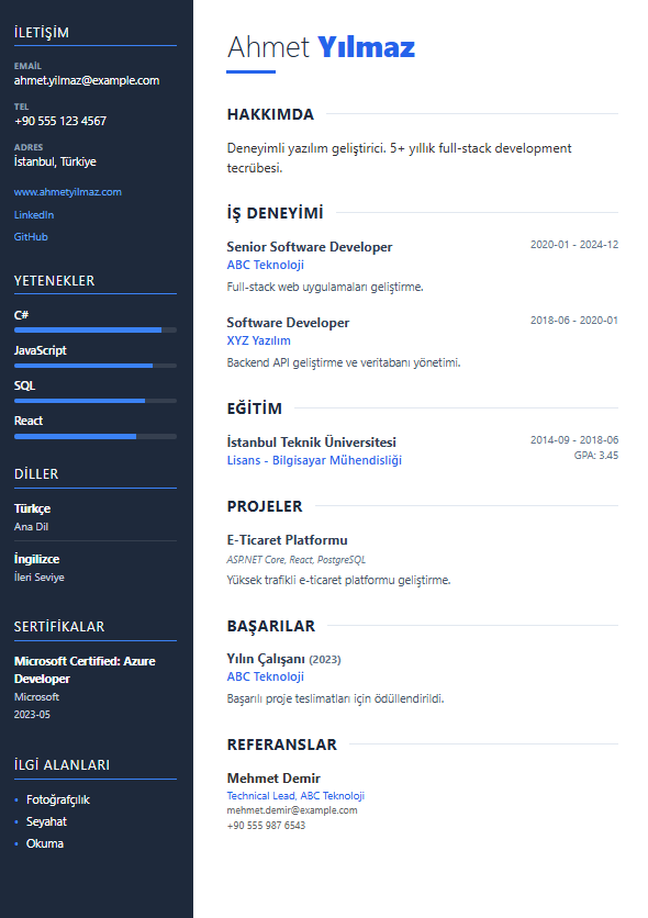 Profesyonel Kurumsal Şablon